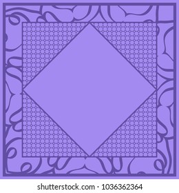 Decorative floral frame. indigo color. vector illustration. Tribal Ethnic Arabic, Indian, motif. for interior design, wallpaper, invitation