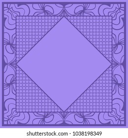 Decorative floral frame. indigo color. vector illustration. Tribal Ethnic Arabic, Indian, motif. for interior design, wallpaper, invitation
