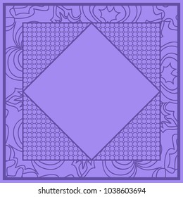 Decorative floral frame. indigo color. vector illustration. Tribal Ethnic Arabic, Indian, motif. for interior design, wallpaper, invitation