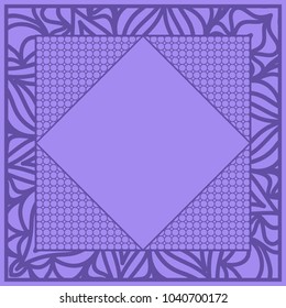 Decorative floral frame. indigo color. vector illustration. Tribal Ethnic Arabic, Indian, motif. for interior design, wallpaper, invitation