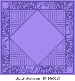 Decorative floral frame. indigo color. vector illustration. Tribal Ethnic Arabic, Indian, motif. for interior design, wallpaper, invitation