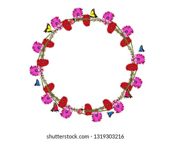Decorative floral frame isolated
