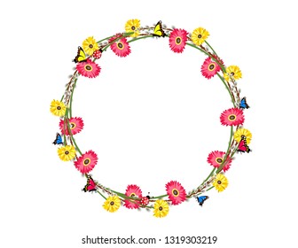 Decorative floral frame isolated