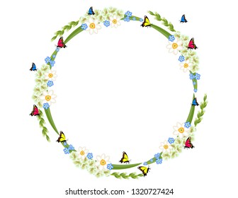 Decorative floral frame isolated