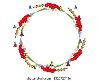 Decorative floral frame isolated