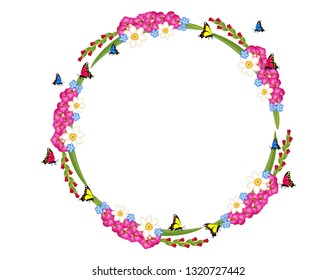 Decorative floral frame isolated