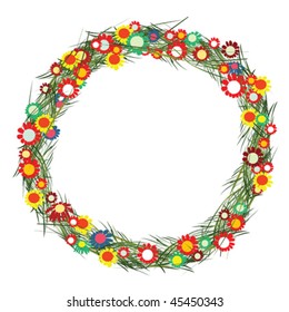 Decorative floral frame on white background