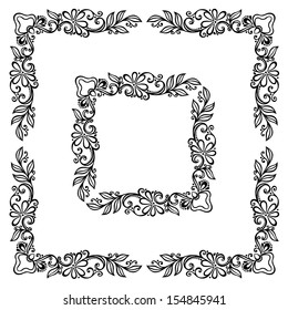 Decorative Floral Frame, Ornament (Vector), Corner