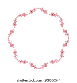 Decorative floral frame. Round pattern.Vector element for your design