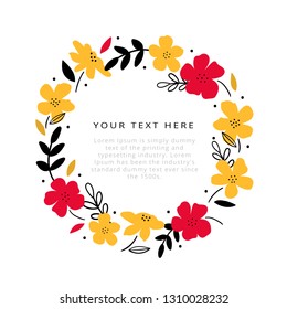 Decorative floral frame for text, banner, card.