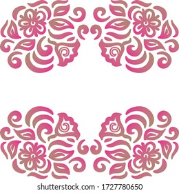 Decorative floral frame. Vector illustration