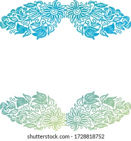 Decorative floral frame. Vector illustration