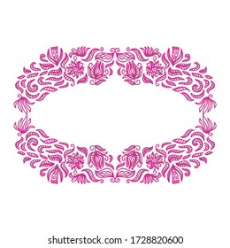 Decorative floral frame. Vector illustration