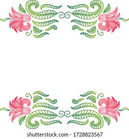 Decorative floral frame. Vector illustration