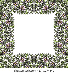 Decorative floral frame. Vector illustration
