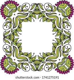 Decorative floral frame. Vector illustration