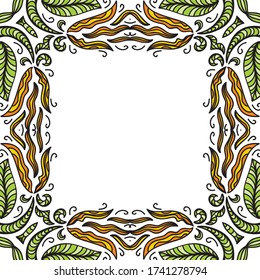 Decorative floral frame. Vector illustration