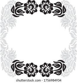 Dekorativer Blumenrahmen. Vektorgrafik