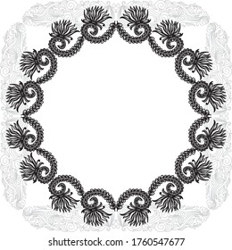 Decorative floral frame. Vector illustration