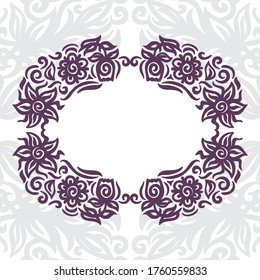 Decorative floral frame. Vector illustration