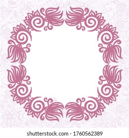 Decorative floral frame. Vector illustration