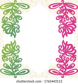 Decorative floral frame. Vector illustration