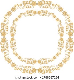 Decorative floral frame. Vector illustration