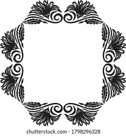 Decorative floral frame. Vector illustration