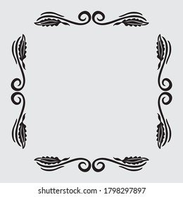 Decorative floral frame. Vector illustration