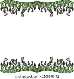 Decorative floral frame. Vector illustration
