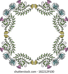 Decorative floral frame. Vector illustration