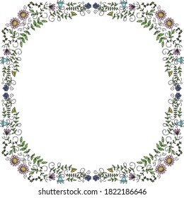 Dekorativer Blumenrahmen. Vektorgrafik