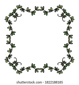 Decorative floral frame. Vector illustration