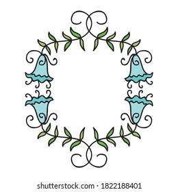 Decorative floral frame. Vector illustration
