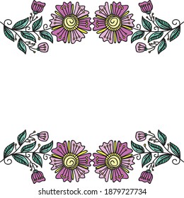 Decorative floral frame. Vector illustration