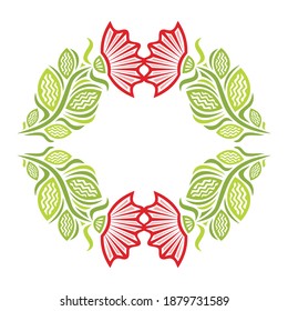Decorative floral frame. Vector illustration