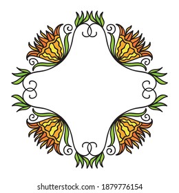 Decorative floral frame. Vector illustration