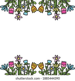 Decorative floral frame. Vector illustration