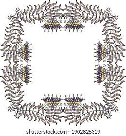 Decorative floral frame. Vector illustration