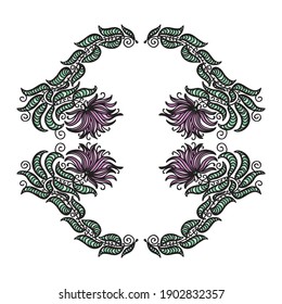 Marco floral decorativo. Ilustración del vector