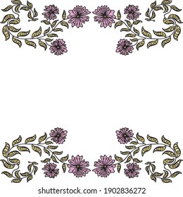 Decorative floral frame. Vector illustration