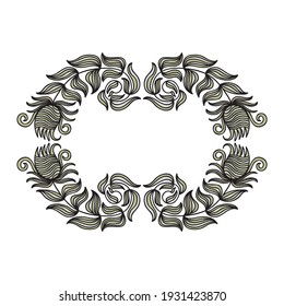 Decorative floral frame. Vector illustration
