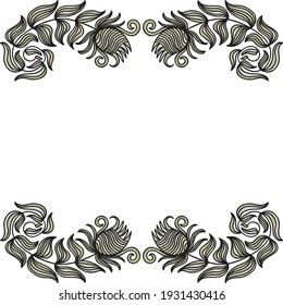 Decorative floral frame. Vector illustration