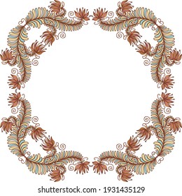 Decorative floral frame. Vector illustration