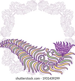 Decorative floral frame. Vector illustration