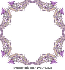 Decorative floral frame. Vector illustration