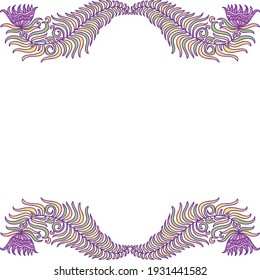 Decorative floral frame. Vector illustration