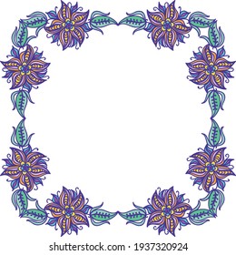 Decorative floral frame. Vector illustration
