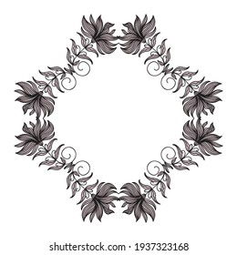 Decorative floral frame. Vector illustration