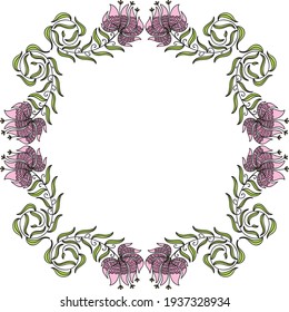 Decorative floral frame. Vector illustration